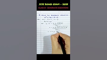 ICSE Board 2023 || Class 10 || Quadratic Equations|| #shorts #short #shortsfeed