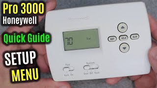 Honeywell Home PRO 3000 | SETUP Menu | 7-day Programmable Digital Thermostat