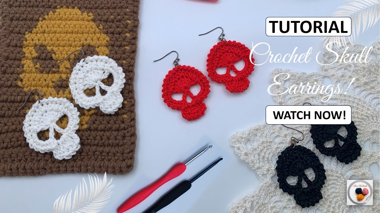 Easy Crochet Skull Earring Pattern for Halloween | Beginner-Friendly Tutorial
