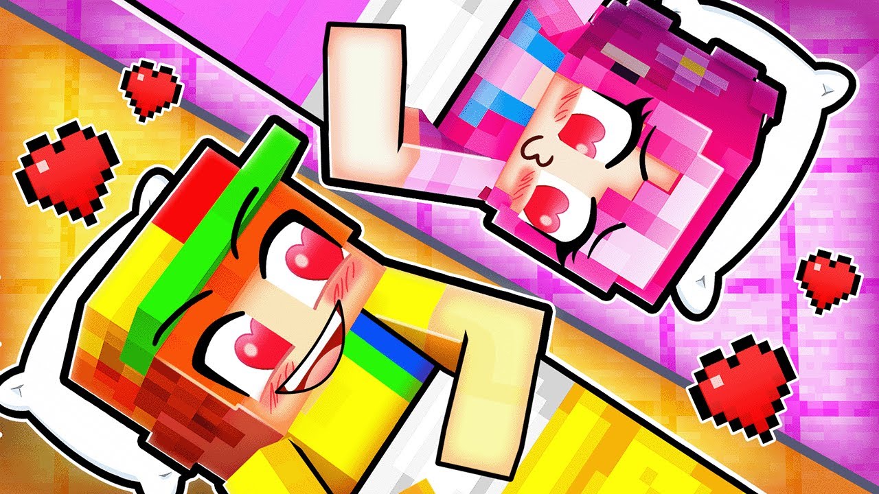 DAISY KISSES JOHNNY At a SLEEP OVER in Minecraft!