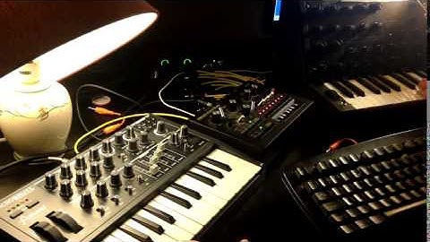 Seriously beautiful tones ~ syncing Microbrute, Monotribe and MS20.