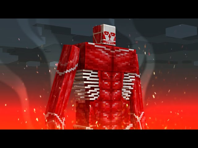 Armin Colossal Titan transforms - Minecraft animation class=
