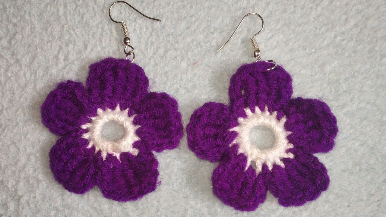 Flower crochet earrings YouTube