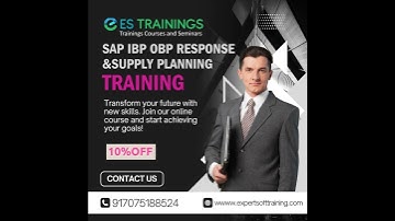 SAP IBP OBP Response & Supply Planning!#expertsofttraining