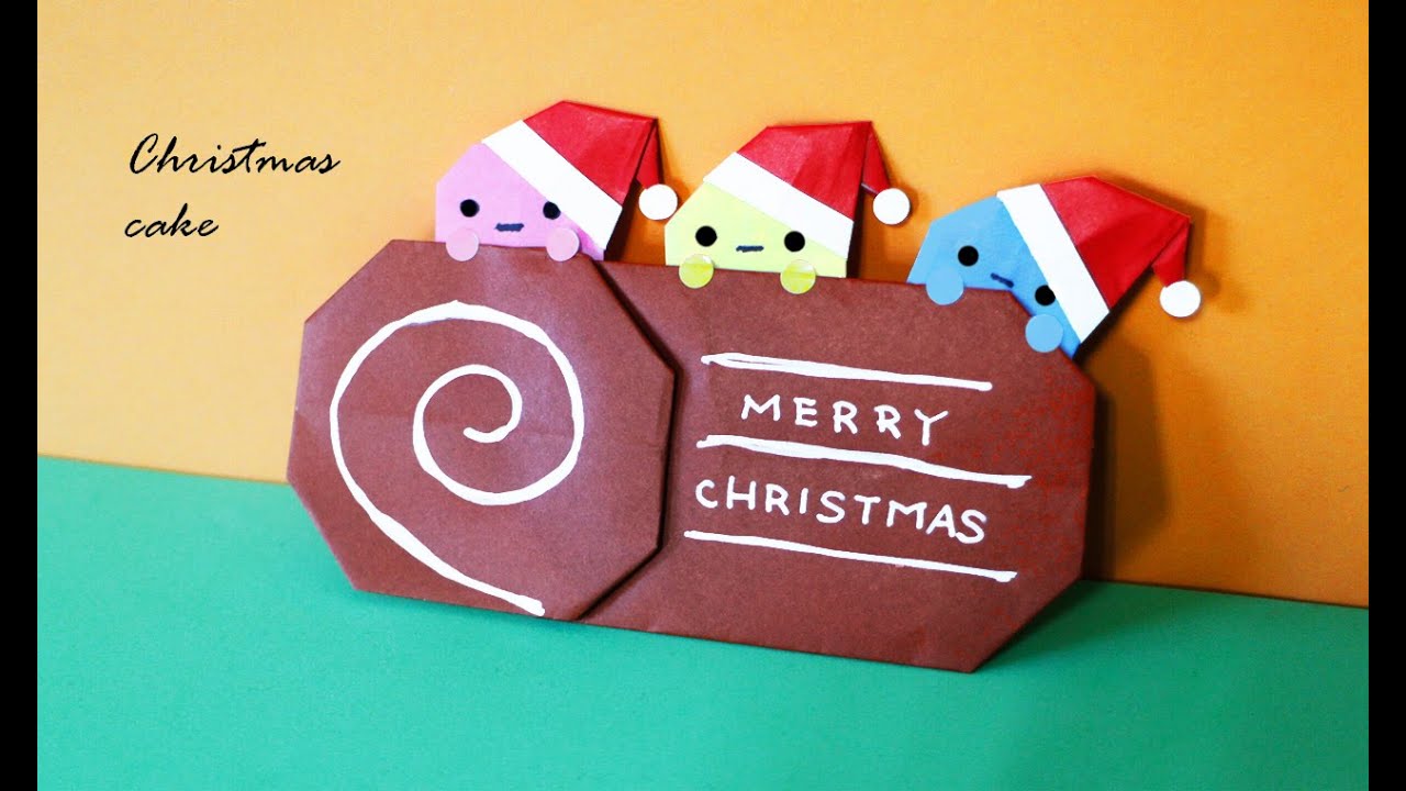 クリスマス 折り紙 ケーキの作り方 タピオカサンタ付き Origami Cake おもちゃ箱 折り紙モンスター