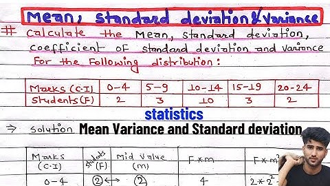 calculate standard deviation and its coefficient || Calculate Variance | Calculate means |Statistics