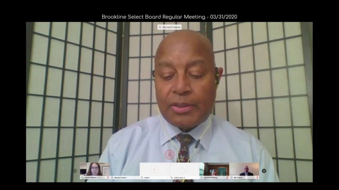 Brookline Select Board Meeting March 31, 2020 YouTube