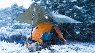 CAMPING in a SNOWSTORM  Winter Blizzard  The Calm Before the Storm