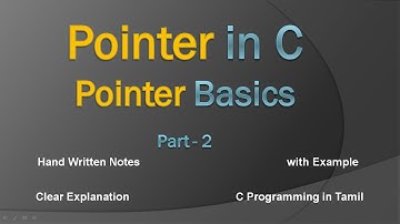 Pointers in C | Part - 2 | C Programming in Tamil