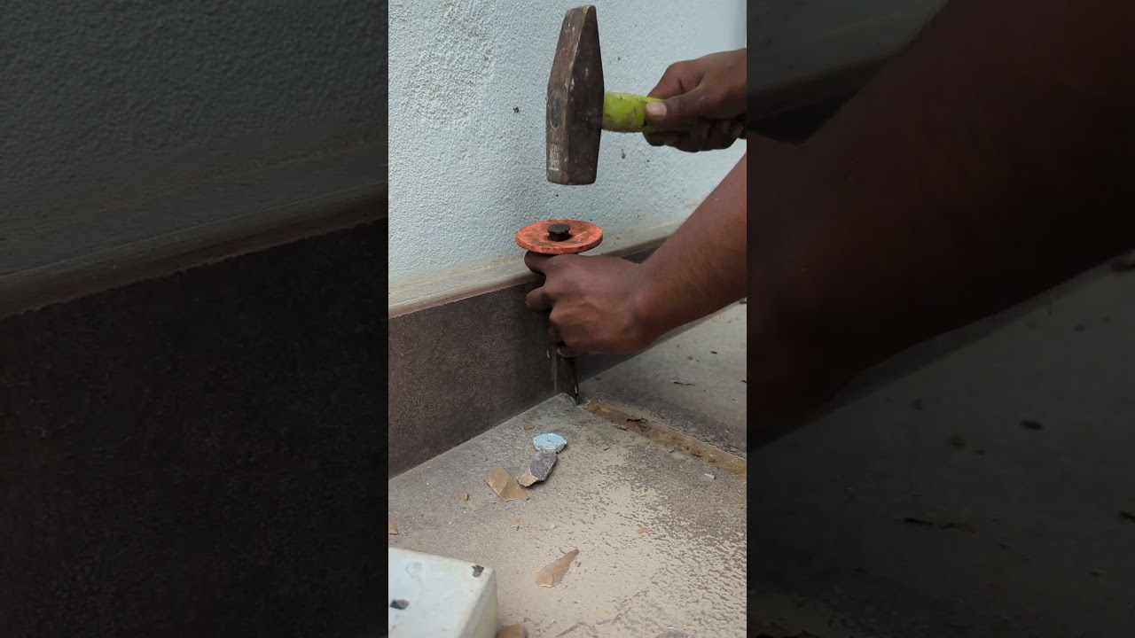 Concrete Cutting with Hammer & Chisel | Manual Cutting Demo