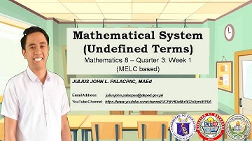 Math 8 - Quarter 3 - Week 1 - Lesson 13.1 - Mathematical System (Undefined Terms)