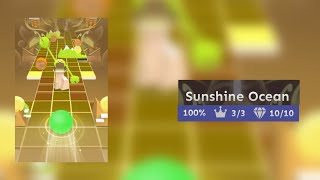 Rolling Sky Co-Creation Level 34 Sunshine Ocean 100% Complete All Gems and All Crowns