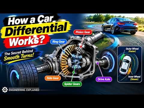 How a Car Differential Works ⚙️🚗 | The Secret Behind Smooth Turns! #CarDifferential
