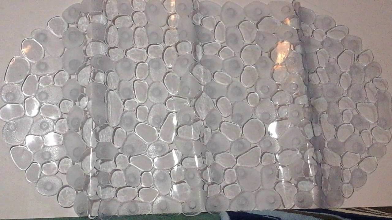 Surpahs Pebble Vinyl NonSlip Bath and Shower Mat 2 Pcs Combo (Clear