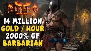 14 Million Gold per Hour 2000% Gold Find Barbarian Build Guide for Diablo 2 Resurrected / D2R