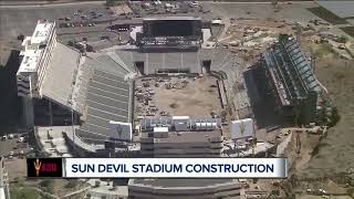 How is construction going at Sun Devil Stadium?