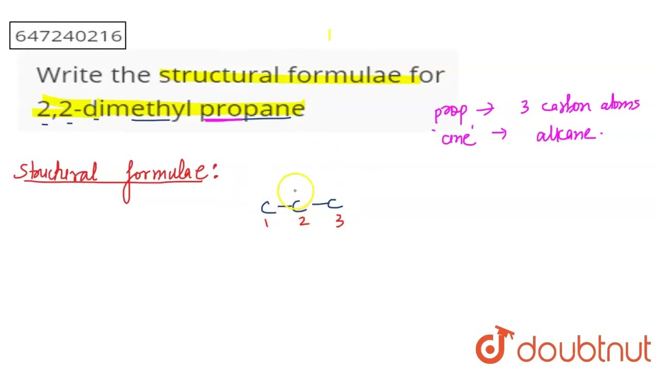 Write the structural formulae for 2,2-dimethyl propane | CLASS 10 | CARBON AND ITS COMPOUNDS  | ...