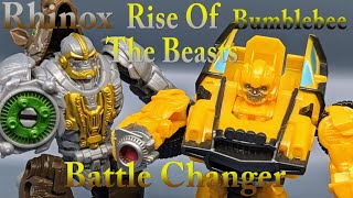 Chuck's Reviews Transformers Rise of the Beasts Battle Changers Rhinox and Bumblebee