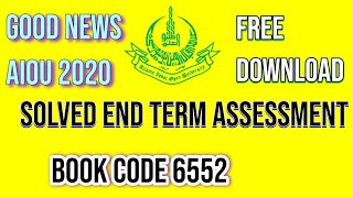 AIOU End Term Assessment book 6552 | Solved ETA 2020