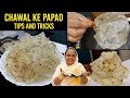 Chawal ke papad with tips and tricks      rice papad recipe