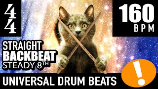 Play Too! 4/4 Backbeat - Straight - Steady 8th [160 BPM] Universal Drum Beat Backing Track