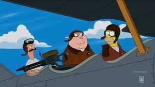 Bob's Burgers, Family Guy, The Simpsons and they cleveland show plane scene cutaway