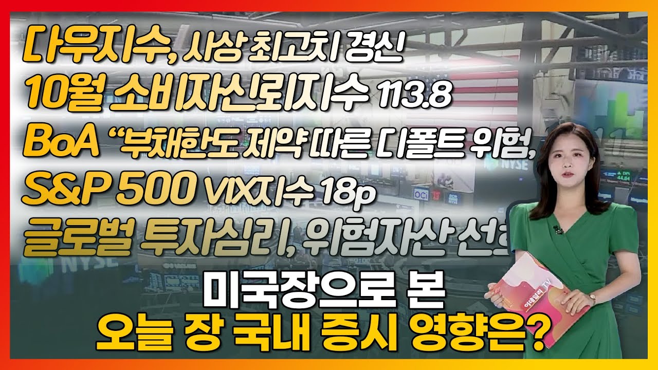다우지수, 사상 최고치 경신 / 10월 소비자신뢰지수 113.8_글로벌 마감 증시 (20211027)