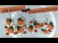 DIY Halloween Earrings - Pumpkin polymer clay earrings | how to make clay earrings for beginner