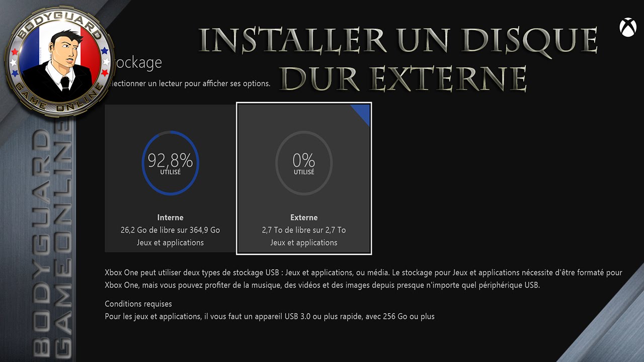 Installer Un Disque Dur Externe Sur La Xbox One + Déplacer Les Jeux Sur Le Disque  Dur Externe 