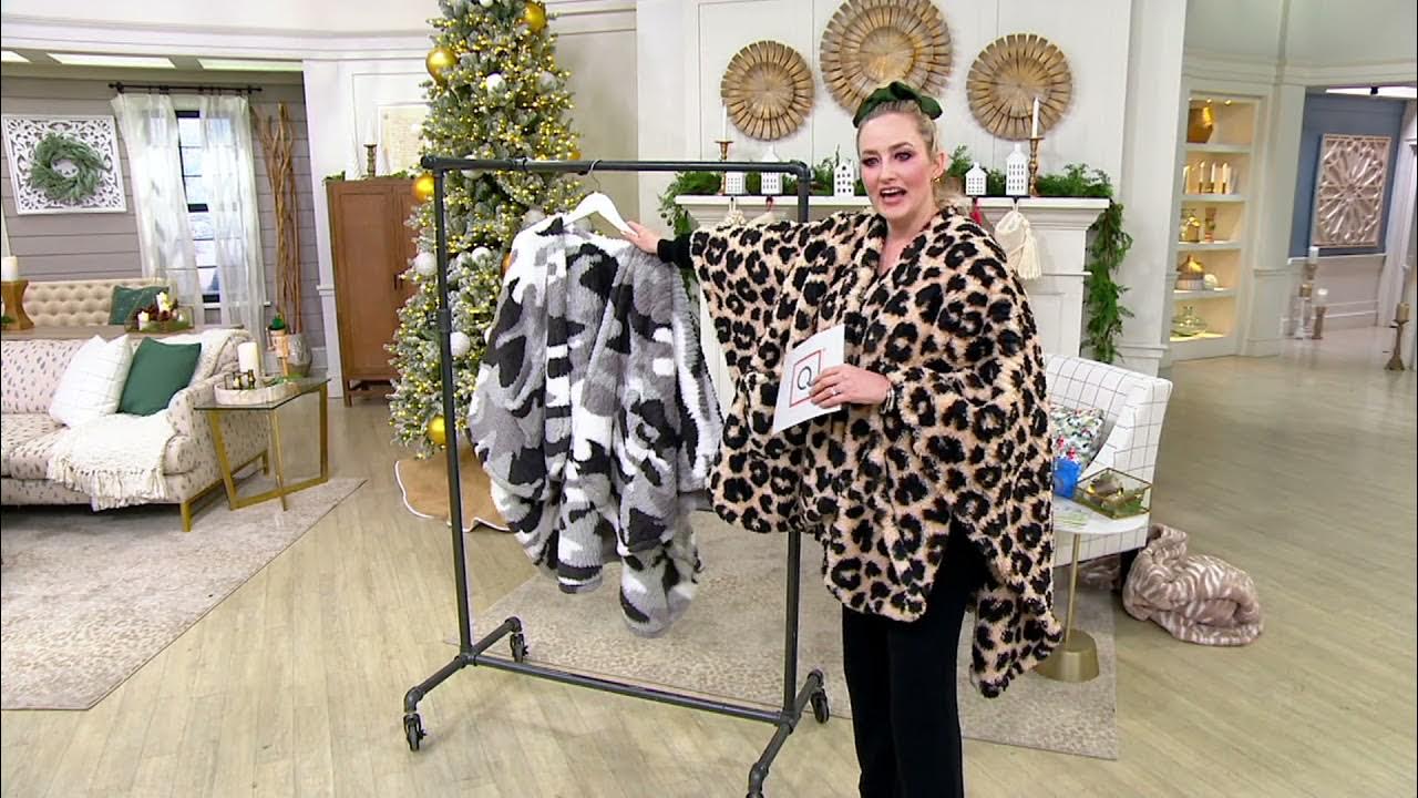 Berkshire Blanket Double Sided Printed Sherpa Cape Wrap on QVC YouTube