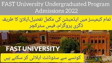 FAST University Admissions 2022 | How to Apply | Complete Information about NUCES-FAST  #Rsinfomedia