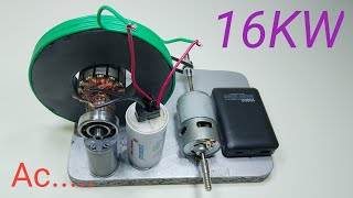 How to make 220V 16000W free electricity with motor armature and copper wire.