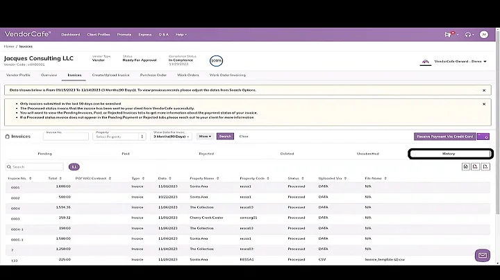 VendorCafe Invoicing Video Tutorial for Vendors