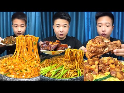 Chinese Food Mukbang Eating Show Asmr | Braised Pork, Grandma's dish noodles, Sauce bones, Pig Elbow