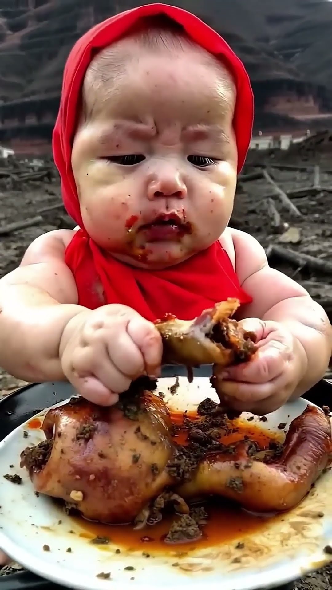 Pinki feeding hungry baby