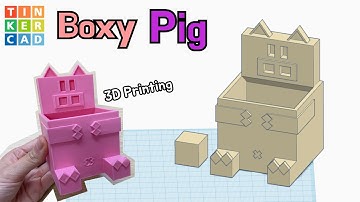 114) Boxy Pig Box with Tinkercad + 3D printing | 3D modeling how to make