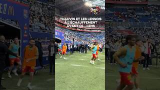 Thauvin et les Lensois à l'échauffement avant OL -Lens