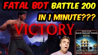 MK Mobile. How To Beat Battle 200 in 1 MINUTE! Fatal Black Dragon Tower Secret Strategy.