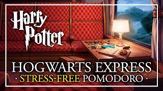 2h Stress-Free: STUDY on the HOGWARTS EXPRESS 🚂 Harry Potter Pomodoro ASMR