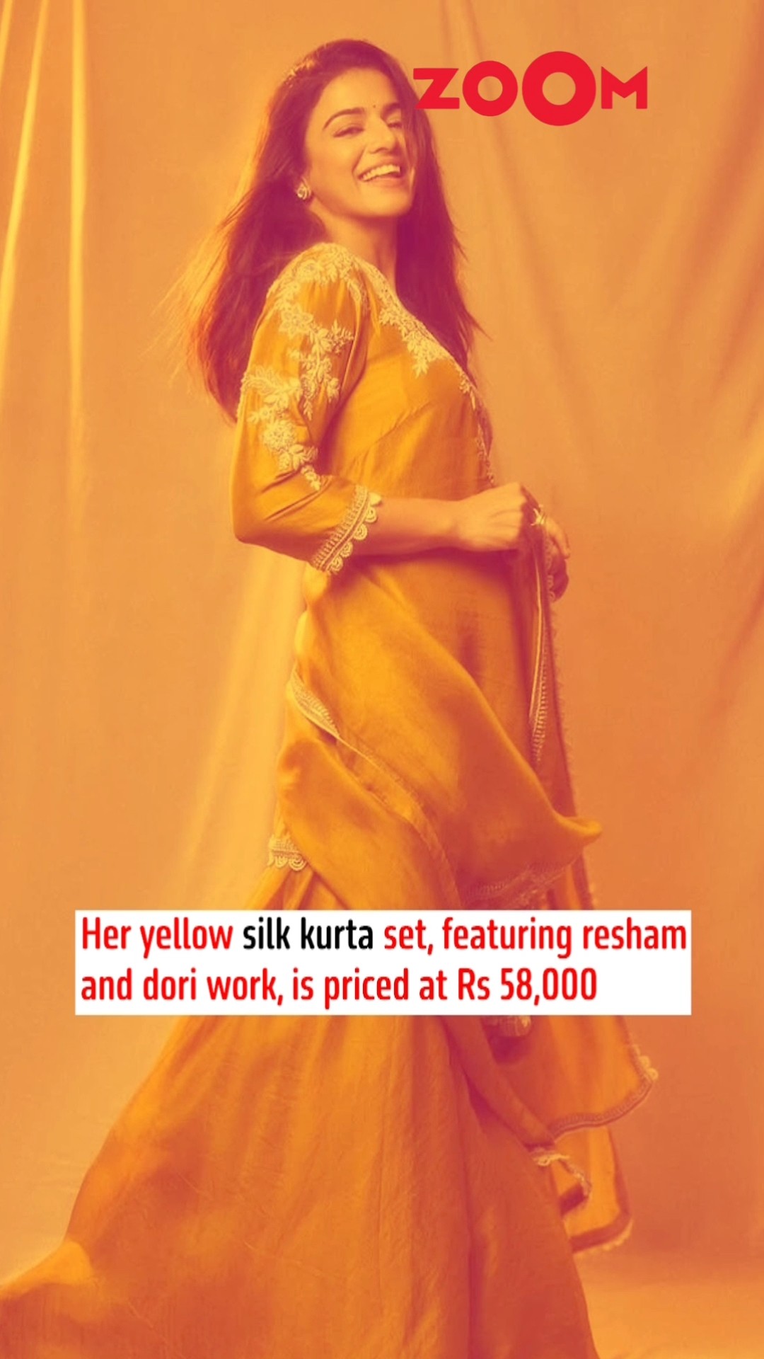 Wamiqa Gabbi steals the SPOTLIGHT with her yellow silks suit set ? #wamiqagabbi #shorts