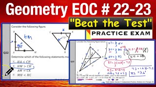 Questions #22-23 "Beat the Test" Geometry EOC Practice Exam- Centroid, Median, Opposite Angles -