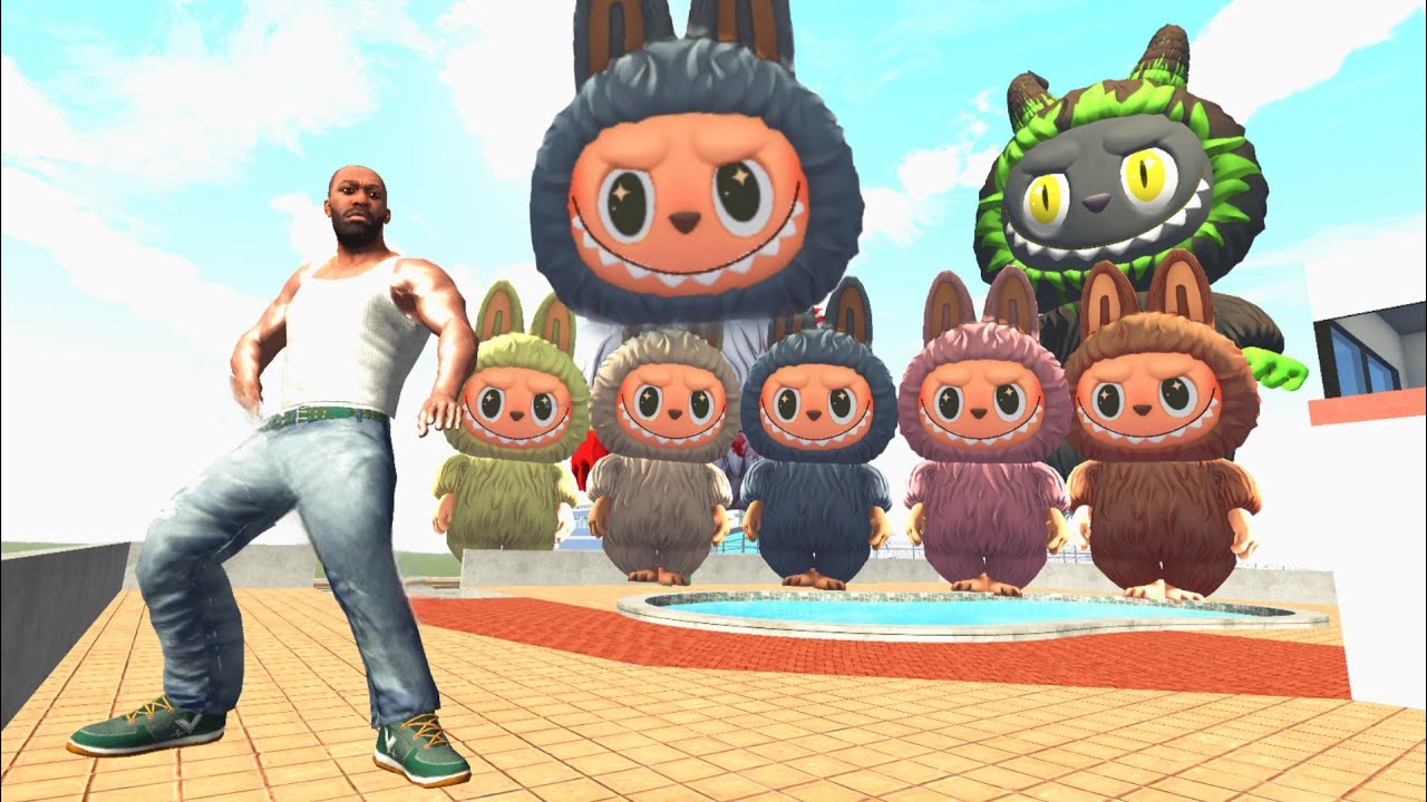 Franklin Play Hide & Seek with Labubu Doll in Indian Bike Driving 3D