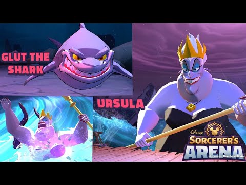 DEFEATING URSULA - Disney Sorcerer's Arena - Raid Complete! Boss Fights Glut the Shark and Ursula!