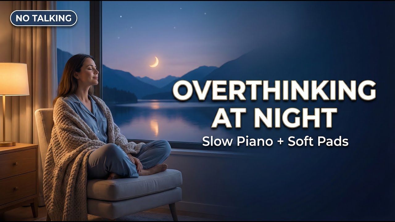 Overthinking at Night (No Talking) | Calm Racing Thoughts | Slow Piano for Sleep