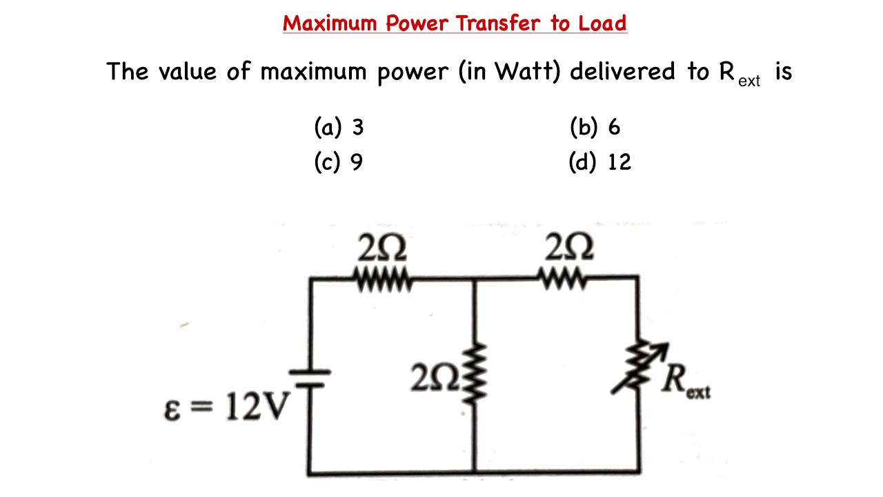 🔥 Maximum Power Transfer Theorem | JEE & NEET Circuit Problem Solved ...