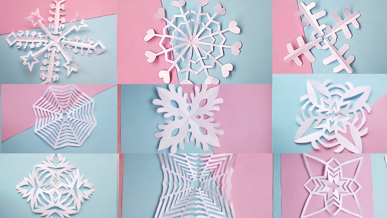 9 snowflake idea for Christmas snowflake tutorial/how to cut paper ...