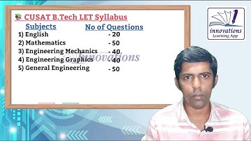 CUSAT B.Tech LET 2023 | B.Tech Lateral Entry Test | Syllabus | CAT 2023