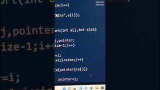 selection sort in C Programming 🎯