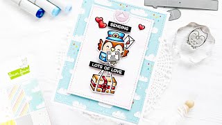 Lawn Fawn Special Delivery Waving Pull Tab Card