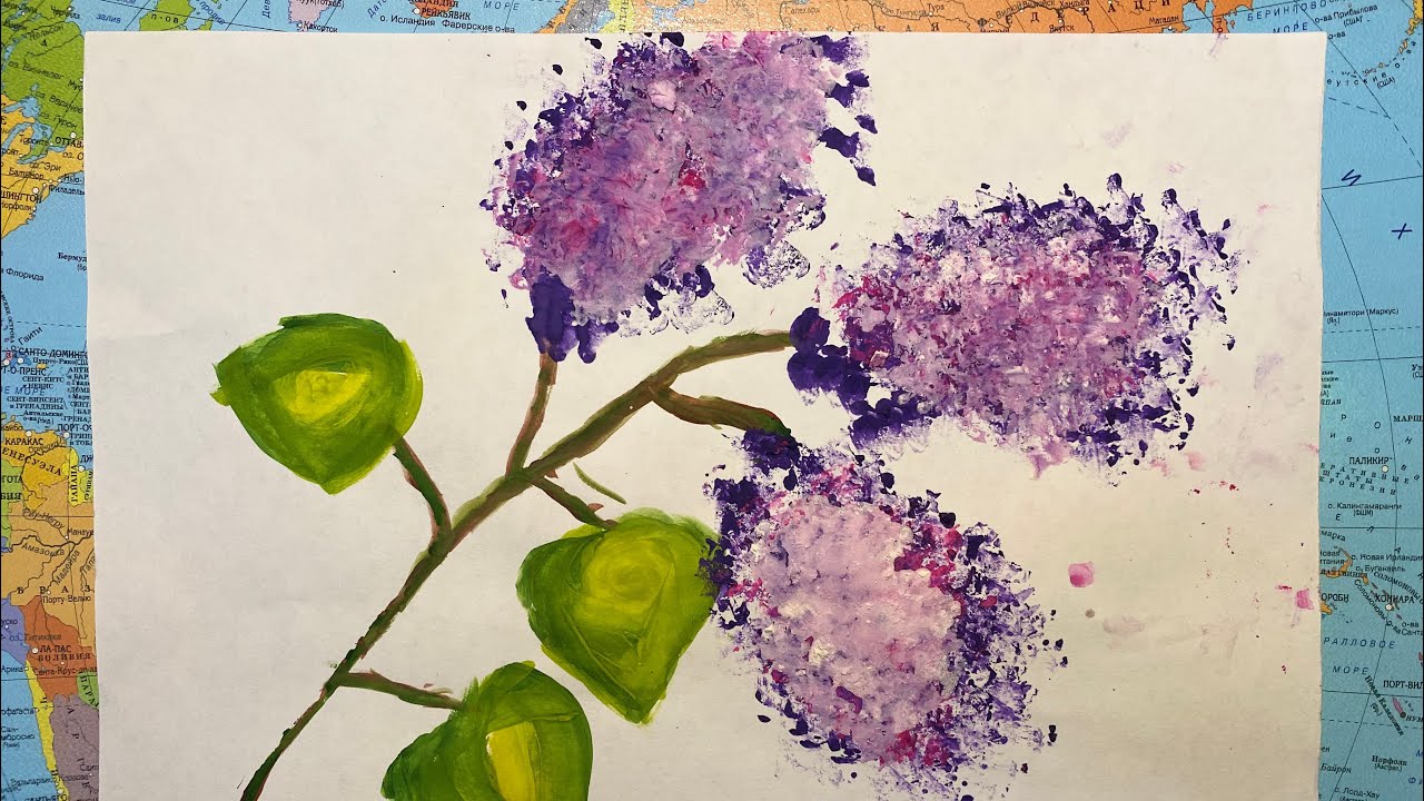 Рисуем ветку сирени